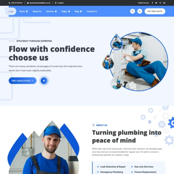 Plumbing Website Template